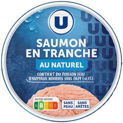 U Saumon au naturel sans peau et sans arête boîte de 1/5, 112g