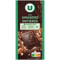 U Chocolat noir aux amandes Tablette de 200g