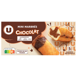 U Mini gâteaux marbré chocolat 5 paquets de 30g, 150g