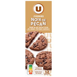 U Cookies noix de pécan et pépites de chocolat paquet de 200g