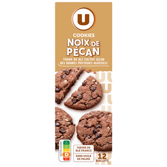 U Cookies noix de pécan et pépites de chocolat paquet de 200g