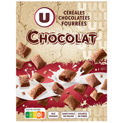 U Céréales chocolatées fourrées chocolat - paquet de 375g