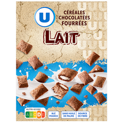 U Céréales chocolatées fourrées au lait - paquet de 375g