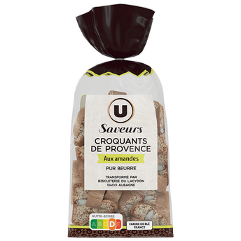 U SAVEURS Biscuits Croquants de Provence aux amandes pur beurre - 300g