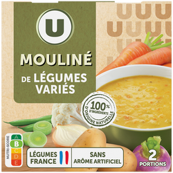 U Soupe Mouliné de légumes variés 2 briques de 30cl, 620g