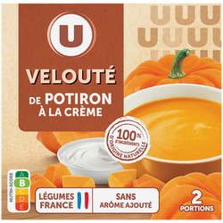 U Soupe Velouté de potiron à la crème fraîche 2 briques de 30cl, 620g