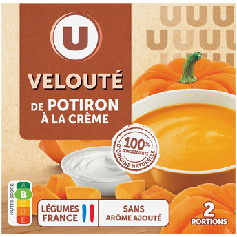 U Soupe Velouté de potiron à la crème fraîche 2 briques de 30cl, 620g