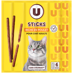 U Friandises pour chat Sticks riches en viande 6x5g