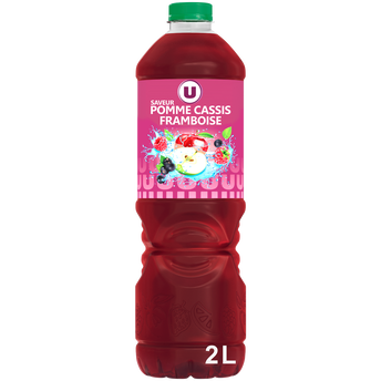 U Boisson à base de jus de fruits aromatisée Pommes, Cassis, Framboise -Bouteille de 2L