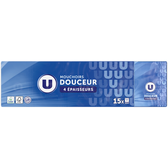 U Mouchoirs 4 plis étuis compacts 15 paquets de 9 mouchoirs