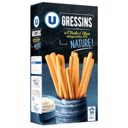 U Gressins nature à l'huile d'olive paquet de 125g