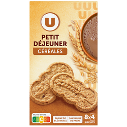 U Biscuits petit dejeuner tout céréales paquet de 400g