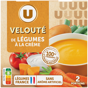 U Soupe Velouté de légumes à la crème 2 briques de 30cl, 620g
