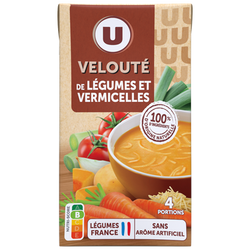U Soupe Velouté de légumes et vermicelles brique de 1litre