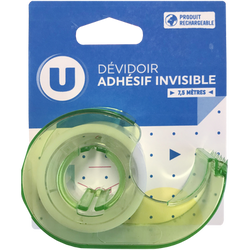 U Adhésif invisible avec dévidoir 1 rouleau de 19mmx7,5m