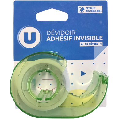 U Adhésif invisible avec dévidoir 1 rouleau de 19mmx7,5m