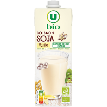 U BIO Boisson végétale soja à la vanille 1l
