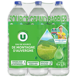 U Eau de source de montagne d'Auvergne 1,5l x 6