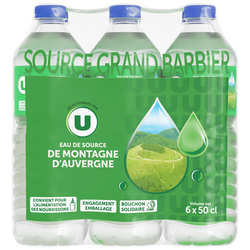 U Eau de source des montagnes d'Auvergne 50cl x 6