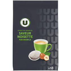 U Café dosettes aromatisé à la noisette - x10