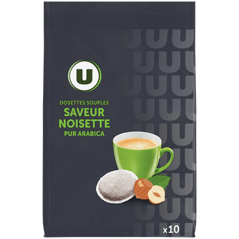 U Café dosettes aromatisé à la noisette - x10