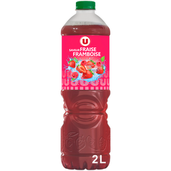 U Boisson aux jus à base de concentrés aromatisée fraise framboise 2L