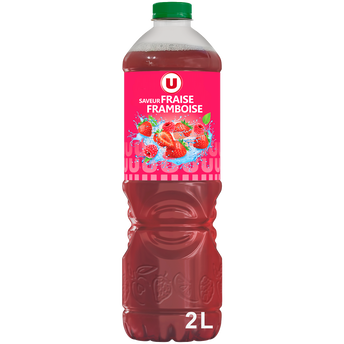 U Boisson aux jus à base de concentrés aromatisée fraise framboise 2L