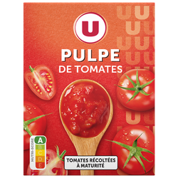 U Pulpe de Tomates spécial mijotés finement concassé paquet de 390g