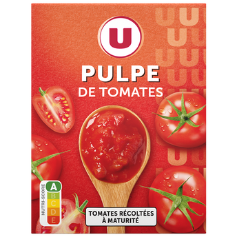 U Pulpe de Tomates spécial mijotés finement concassé paquet de 390g