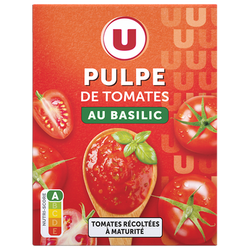 U Pulpe de Tomates spécial mijotés au basilic paquet de 390g