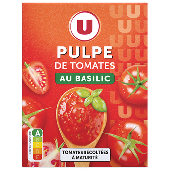 U Pulpe de Tomates spécial mijotés au basilic paquet de 390g