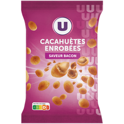 U Cacahuètes enrobées goût bacon sachet de 150g