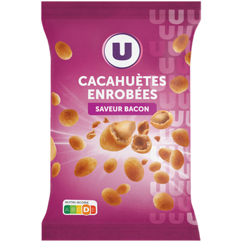 U Cacahuètes enrobées goût bacon sachet de 150g