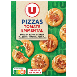 U Biscuits apéritifs Crackers pizza tomate emmental paquet de 85g