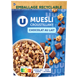 U Céréales Muesli croustillant au chocolat au lait 500g