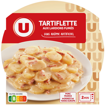 U Plat cuisiné Tartiflette aux lardons fumés barquette micro-ondable de300g