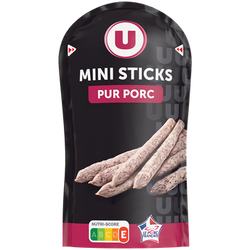 U Mini sticks Saucisson Sec Pur Porc - 100g