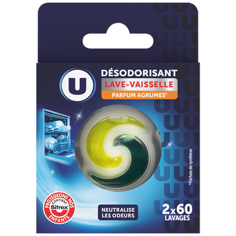 U Désodorisant lave-vaiselle U parfum citron x2