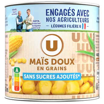 U Maïs doux en grains sans sucre ajouté - Boîte 285g