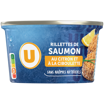 U Rillettes de saumon citron et ciboulette boîte de 125g