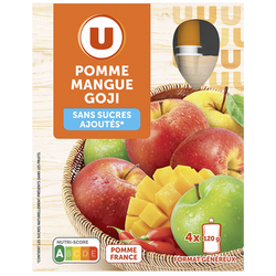 U Gourdes dessert fruitier pomme mangue goji sans sucre ajouté 4x120g