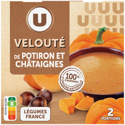 U Soupe Velouté potiron châtaignes 2 briques de 30cl