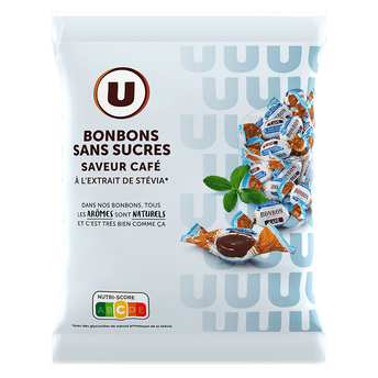 U Bonbons saveur café sans sucre stevia 120g