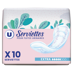 U Serviettes incontinence extra x10