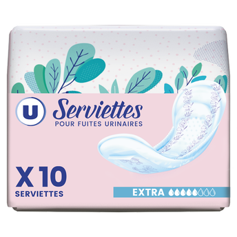 U Serviettes incontinence extra x10