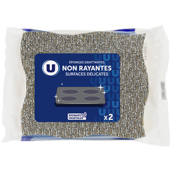 U Éponges grattantes non rayantes pour surfaces fragiles x2
