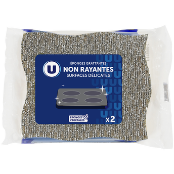 U Éponges grattantes non rayantes pour surfaces fragiles x2