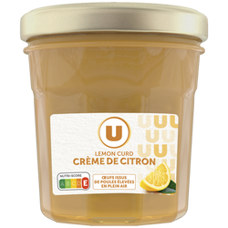 U Confiture de lemon curd, crème de citron à tartiner pot de 380g
