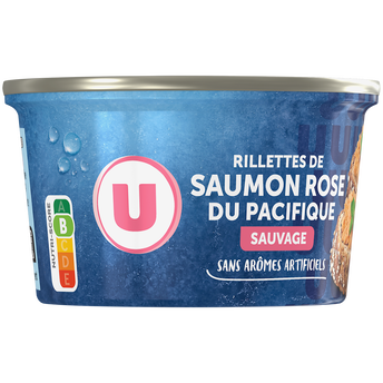 U Rillettes de saumon rose du Pacifique bol en métal de 125g