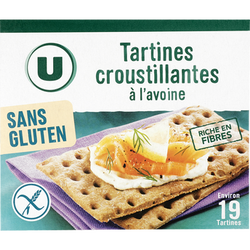 U SANS GLUTEN Tartines croustillantes à l'avoine sans gluten 230g